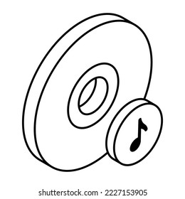 Modern design icon of music disc 