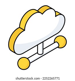 Modern design icon of network cloud