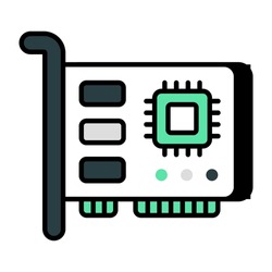Modern design icon of network interface card 