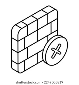 Modern design icon of no wall