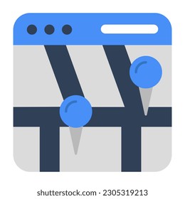 Icono de diseño moderno del mapa en línea