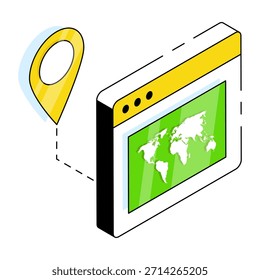 Icono de diseño moderno de mapa en línea