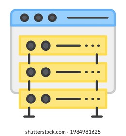 Modern design icon of online server rack