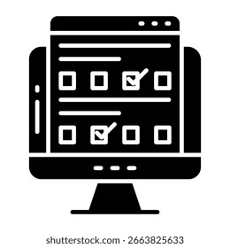 Icono de diseño moderno de prueba en línea