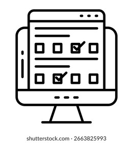 Ícone de design moderno do teste online