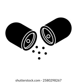 Modern design icon of open pill