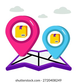 Modernes Design Symbol der Paketnavigation 