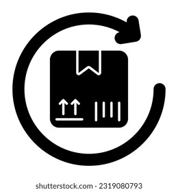 Icono de diseño moderno de retorno de paquete 