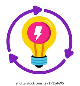 Um ícone de design moderno da progressão da ideia 