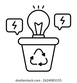 Icono de diseño moderno de la bombilla de reciclaje