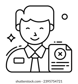 Modern design icon of rejected cv