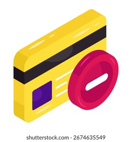 Modern design icon of remove card payment