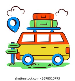 Modern design icon of road trip