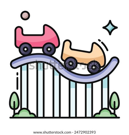 Modern design icon of roller coaster
