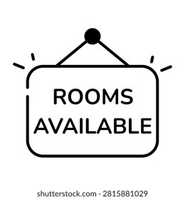 Modern design icon of rooms available board  