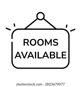 Modern design icon of rooms available board  