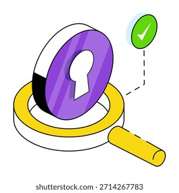 Icono de diseño moderno de bloqueo de búsqueda 