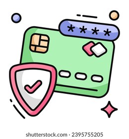 Icono de diseño moderno de pago con tarjeta segura 