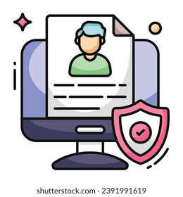 Modern design icon of secure cv
