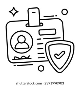 Un icono de diseño moderno con tarjeta de identificación segura