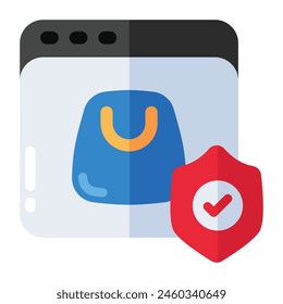 Modern design icon of secure shopping website