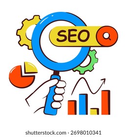 Ícone de design moderno da análise seo