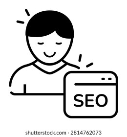Modern design icon of Seo expert 