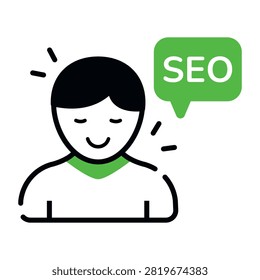 Modern design icon of Seo expert 