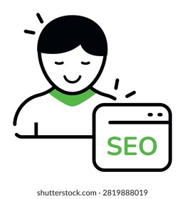 Modern design icon of Seo expert 