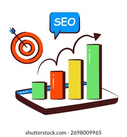 Modernes Design Symbol der Seo-Statistik