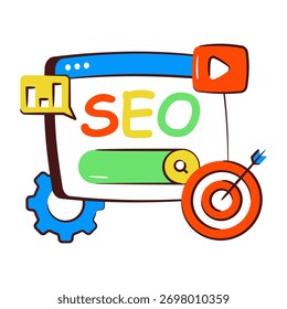 Icono de diseño moderno de SEO target