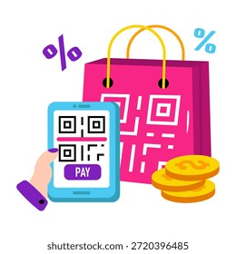 Icono de diseño moderno de código de barras de compras