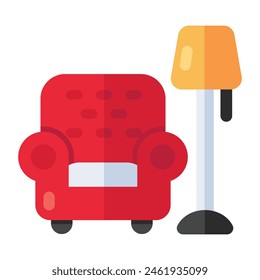 Icono de diseño moderno de sofá individual
