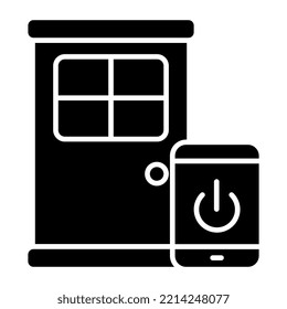 Modern design icon of smart door