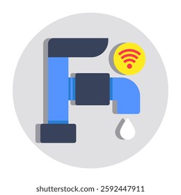 Modern design icon of smart water tap