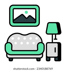 Icono de diseño moderno del sofá