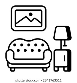 Modern design icon of sofa