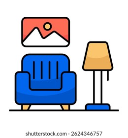 Modern design icon of sofa