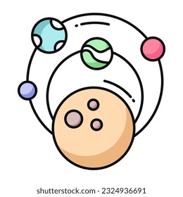 Modern design icon of solar system 