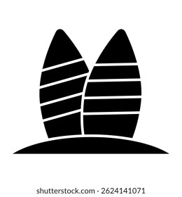 Modern design icon of surfboard