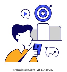 Ícone de design moderno da análise de destino