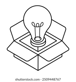 Ícone de design moderno de pensar fora da caixa 