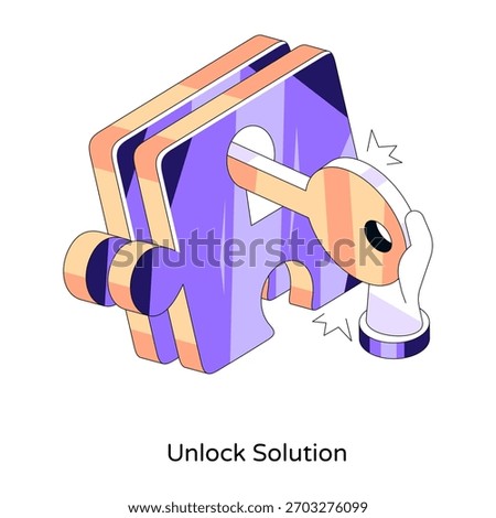 Modern design icon of unlock solution