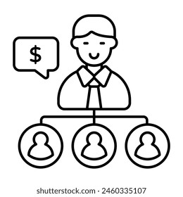 A modern design icon of user network