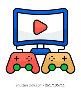Modern design icon of video game