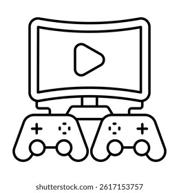 Modern design icon of video game