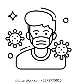 Modern design icon of wearing mask
