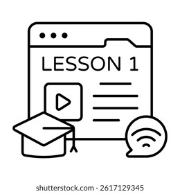 Modern design icon of web lesson