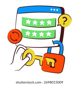 Icono de diseño moderno de Contraseña de Web