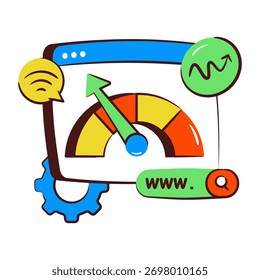 Ícone de design moderno da otimização da velocidade da Web